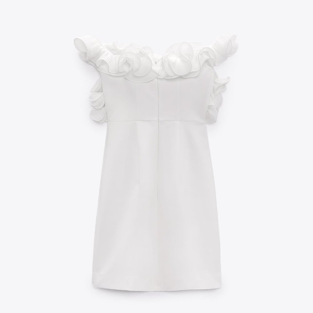 Zara Pleated Ruffle Mini Dress - Picture 7 of 13